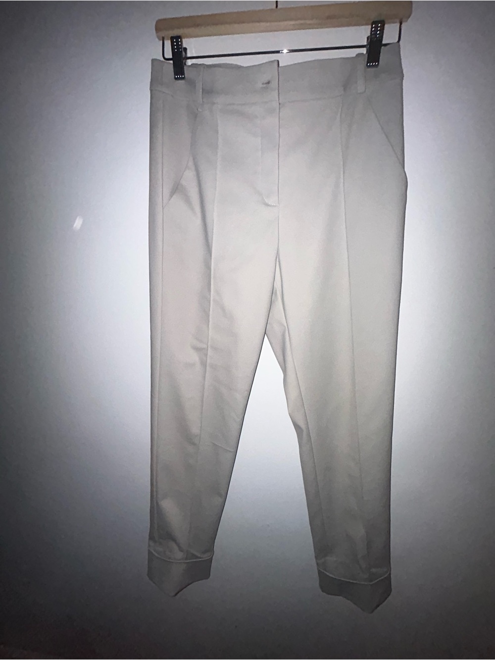 Tailored Cream Women's Tapered Dress Pants